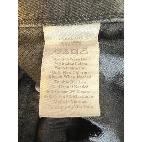 1251 | Everlane High Rise‎ Skinny Stretch Denim Jeans Black Womens 26 - Image 6