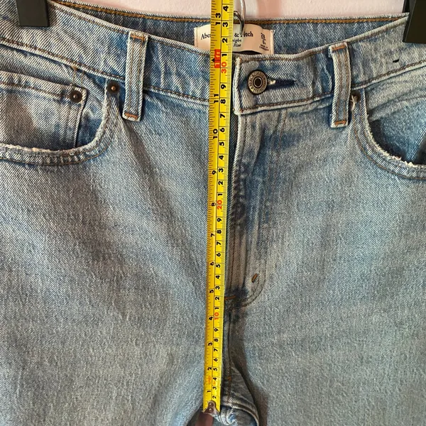 Abercrombie & Fitch The 90s Straight Ultra High Rise Jeans Curve Love Frayed 6 - Image 10