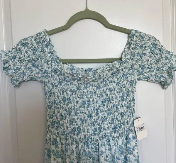 NEW Altar’d State White and Blue Floral Maxi Dress Size Small NWT - Image 8