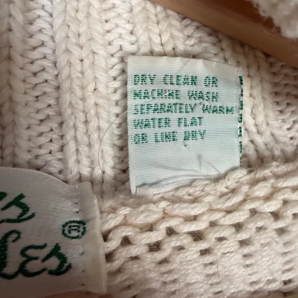 Vtg Colleens Collectables Ivory‎ Chunky Knit Turtleneck Sweater Tunic Dress - Image 5