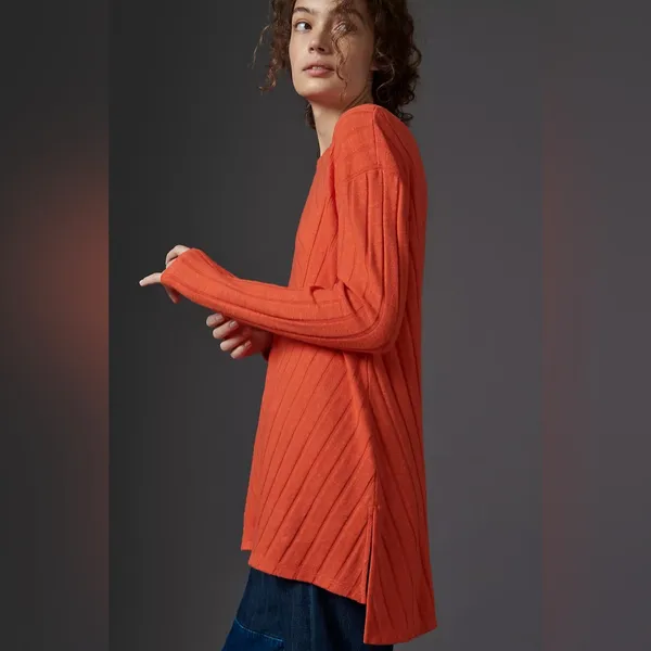 Anthropologie Maeve NWT Devine Classy Casual Asymmetrical Long Sleeve Tunic Top - Image 2