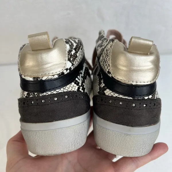 Shu Shop Women's 7 Sneaker Paulina In Natural Snake Print Distressed Suede Upper - Image 11