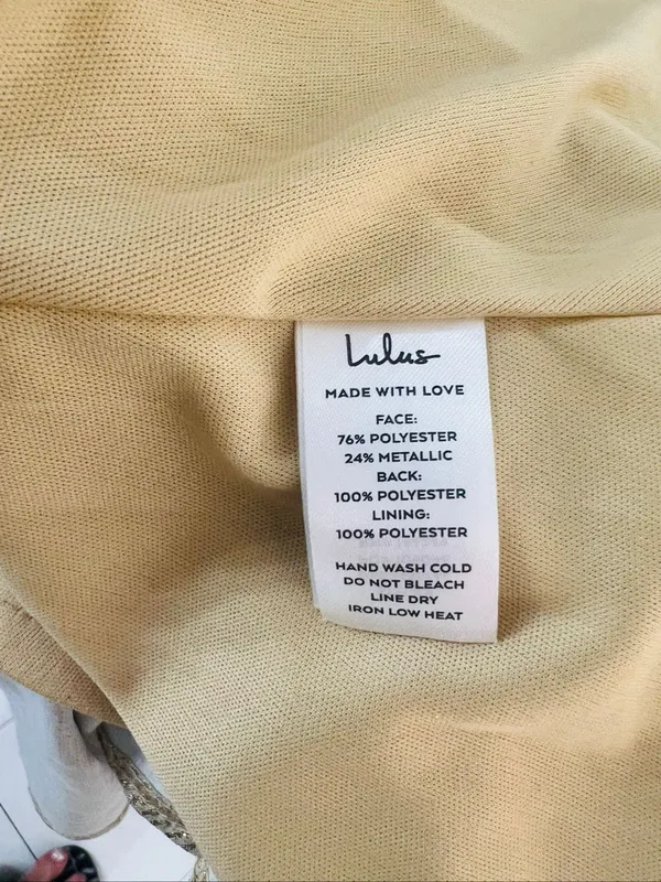 Lulus Gold Apryl Mae Metallic Sleeveless V-Neck Racerback Skater Dress Sz Small - Image 10