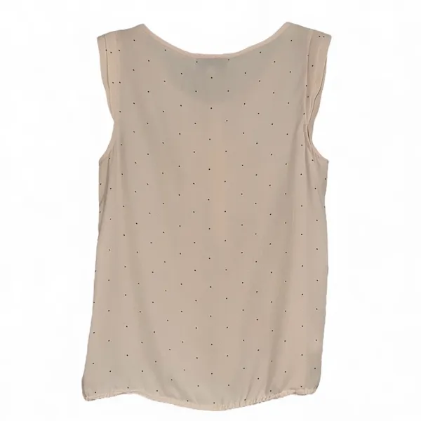 LOFT Women's Beige‎ Polka Dot Sleeveless Button Up Blouse Shirt Top Size S - Image 2
