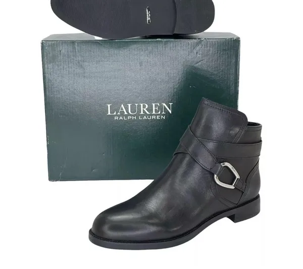 NWT Lauren Ralph Lauren Women's Hermione Ankle Fashion Boots Black 7B - Image 14