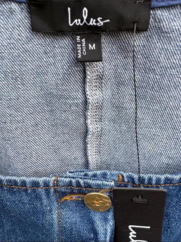 NWT Lulus Prinsley Denim Button Front Dress Size Medium - Image 8