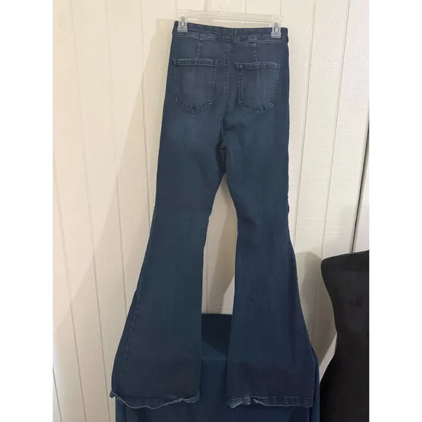 Shop The Mint Defiance Dark Wash High Rise Flare Bell Bottom Jeans 7/28 - Image 5