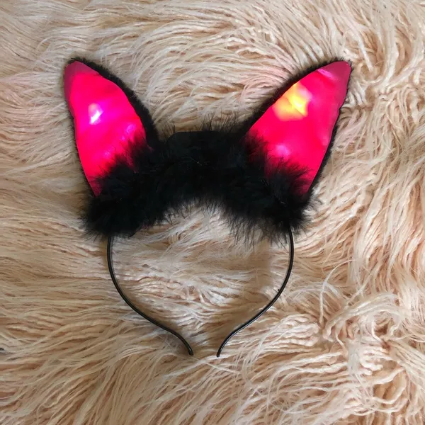 Halloween Light Up Cat Ears Pink - Image 4