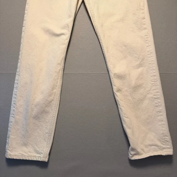 Zara Origins Straight Leg Denim Jeans Cream Off-White Women Size 31 - Image 9