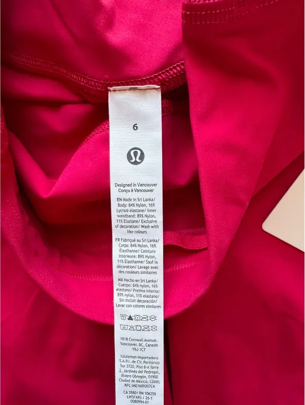 Lululemon Fast & Free High Rise 25” With Pockets Mulberry Spark Size 6 NWT - Image 6