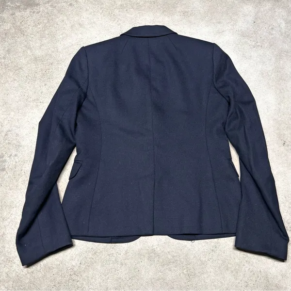 J. Crew Classic Schoolboy Navy Wool Women’s Blazer Size 0 Gold Button Up - Image 2