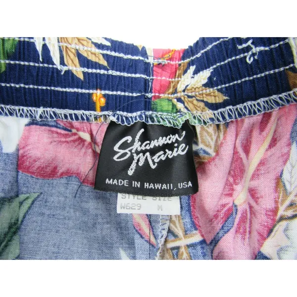 Vtg Shannon Marie Hawaiian Floral‎ Shorts Hibiscus Sz M USA Hawaii High Waist - Image 2