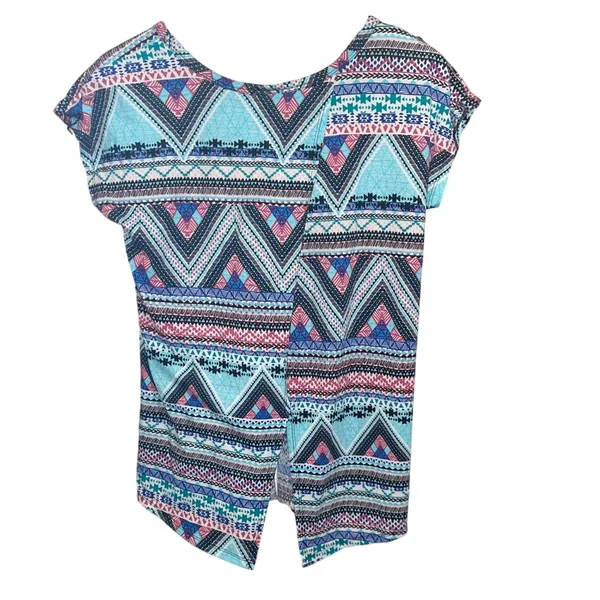 Bobbie Brooks Women's Boho Aztec Tribal Print Top Southwestern Festival Blouse - Image 3