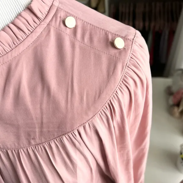 LOFT Pink Ruffle Neck Top Small NWT - Image 6