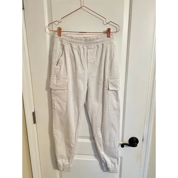 Varley Savona Cargo Jogger Women XS White Slim Tapered Cotton Stretch Pants‎ - Image 4