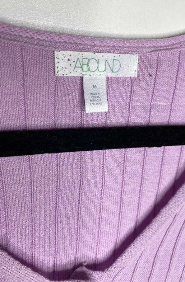 Abound Top Size Medium Women's Half Sleeve Ribbed Button Pullover 100% Cotton - Image 5
