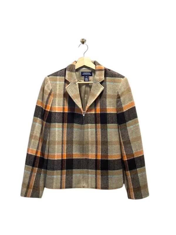 Jones New York Wool Blazer Beige Size 4 Y2K Preppy Academia Old Money Neutral - Image 2