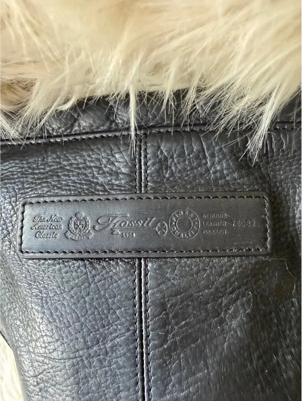 Fossil Black Leather Crossbody Bag - Image 5