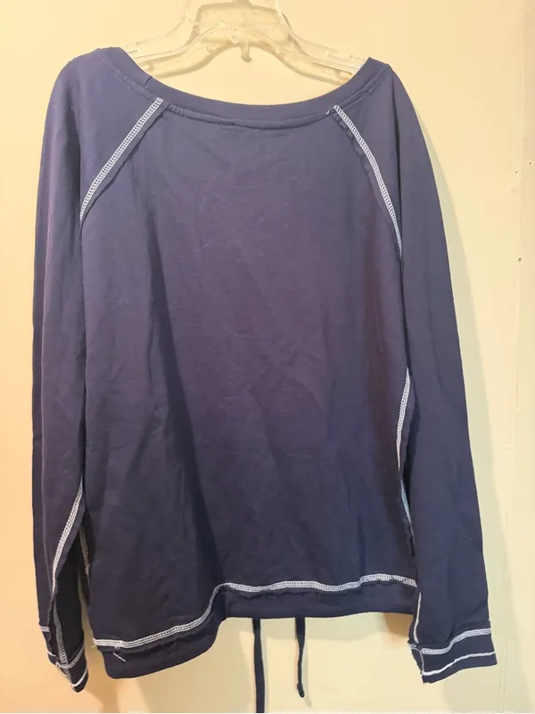 Auburn Tigers Navy Long-Sleeve Raw Hem Sweatshirt Womens Large NWT - Image 4