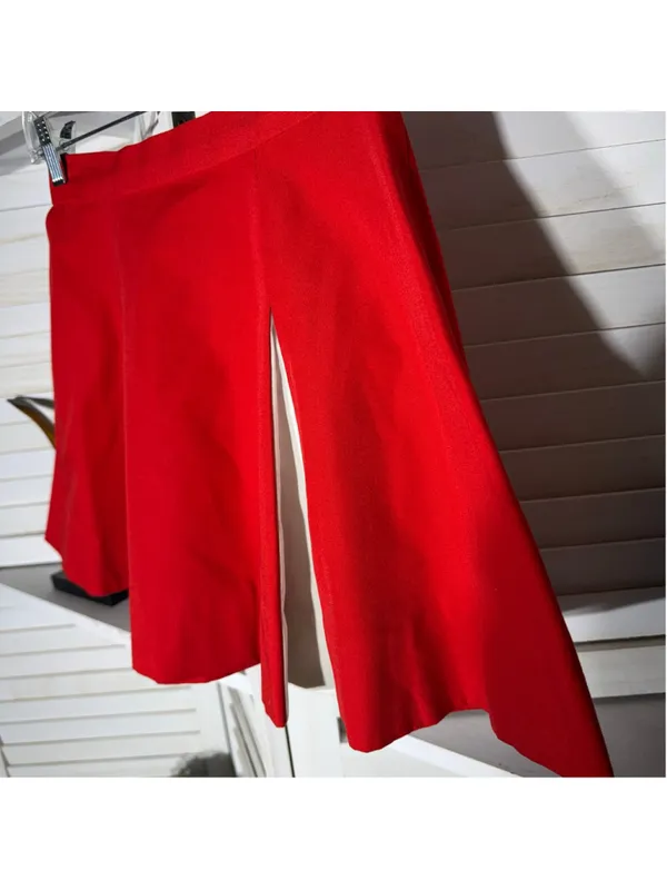 Vintage 90s cheerleader mini skirt white red pleated costume cosplay pinup sz S - Image 11