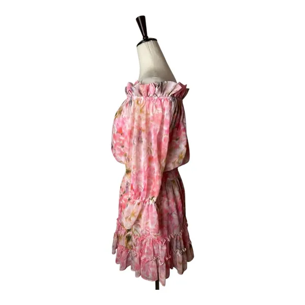 MISA Los Angeles‎ Danae Dress Women XS Pink Taza Floral Mini Off Shoulder Boho - Image 7
