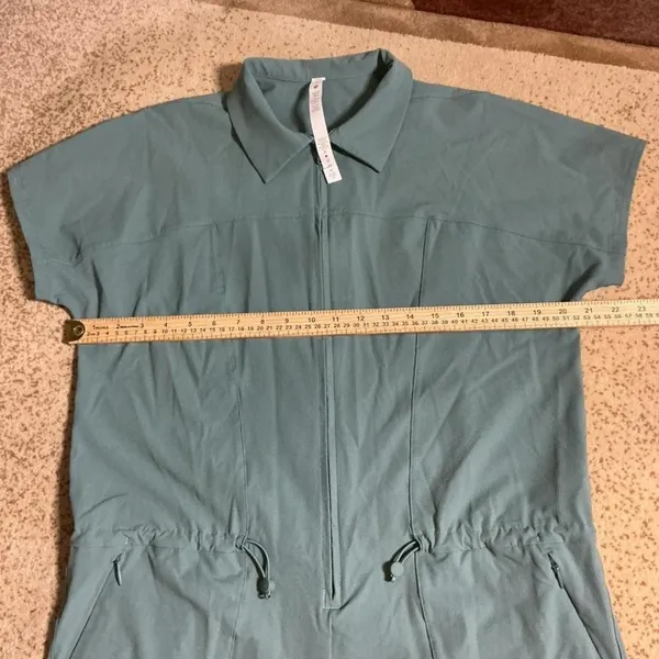Lululemon Stretch Rib Pocketed Romper Womens 6 LW1CSYS Gorpcore Zip Drawstring - Image 3