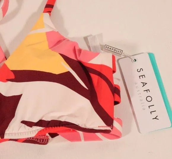 Seafolly X Revolve NWT Cut Copy Multi Strap Bralette in Tangelo Size 8 - Image 4