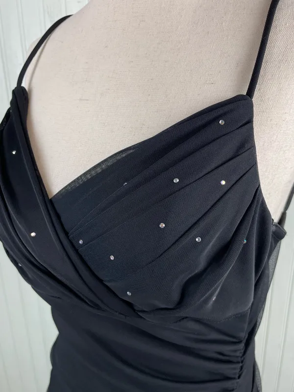 Vintage 90s Y2K City Triangles Slip Maxi Dress Size Medium Rhinestone Fairycore - Image 4