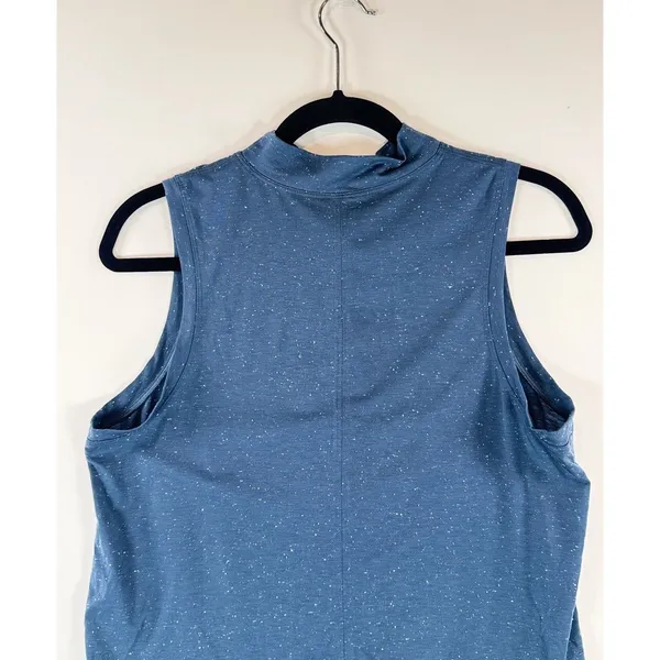 Lululemon Women Top Blue Time to Restore Mock Neck Tank Front Tie Stretch Size 8 - Image 10