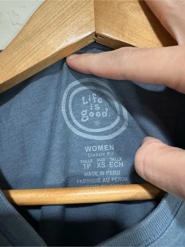 Life Is Good "Happy Camper" Graphic T-Shirt Blue XS - Image 3