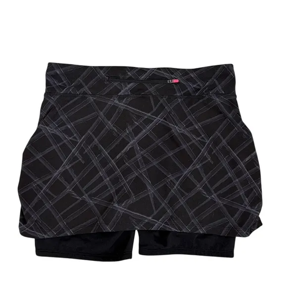 Athleta Skort Black Athletic Active Ruched Athleisure Skirt Size Medium - Image 3