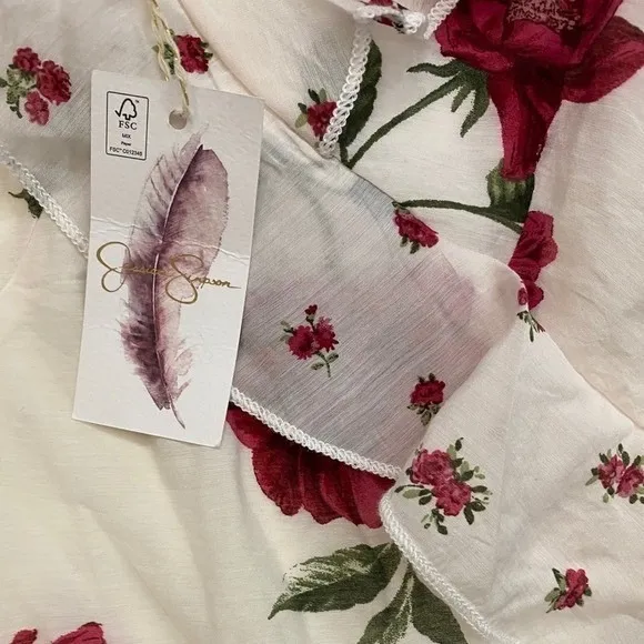 Y2K‎ Romantic Rose Floral Tiered Ruffle Maxi Dress Fairy Coquette S NWT - Image 11