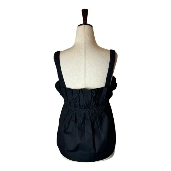 Cleobella Shirt Women XS Black Organic Cotton Ruffle Peplum Desi Tank Top Gothic - Image 4