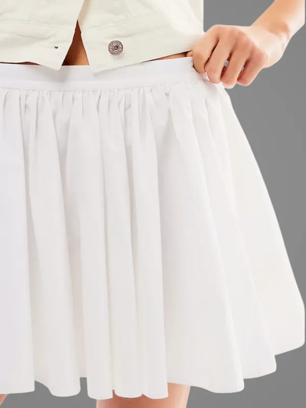 Like New Free People Gaia Full Circle Poplin Skort White Size Large - Image 4