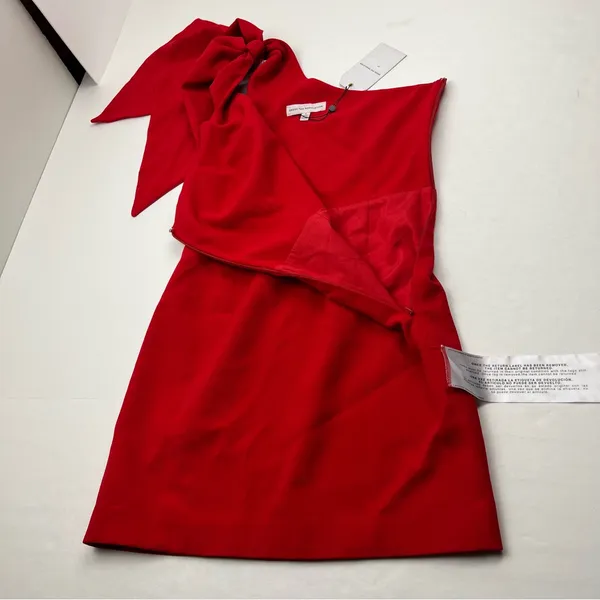 Dress the Population Tiff One Shoulder Mini Dress Womens SZ Small‎ Rouge Red NEW - Image 15