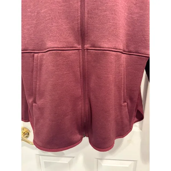 The North Face Womens Large Hoodie Full Zip Burgundy Fleece Jacket NF0A3ME2 - Image 6
