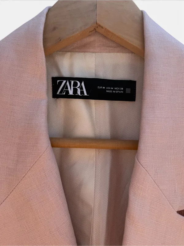 ZARA Linen Relaxed Blazer - Image 3