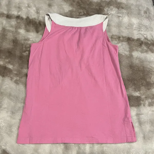 Lilly Pulitzer Cotton Sleeveless Tunic Tank Top Women Pink White Preppy Small - Image 9