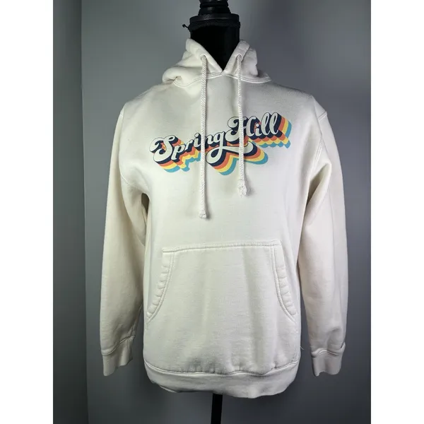 Independent Trading Co‎ Spring Hill Retro Graphic Hoodie Cream Womens XS - Image 2