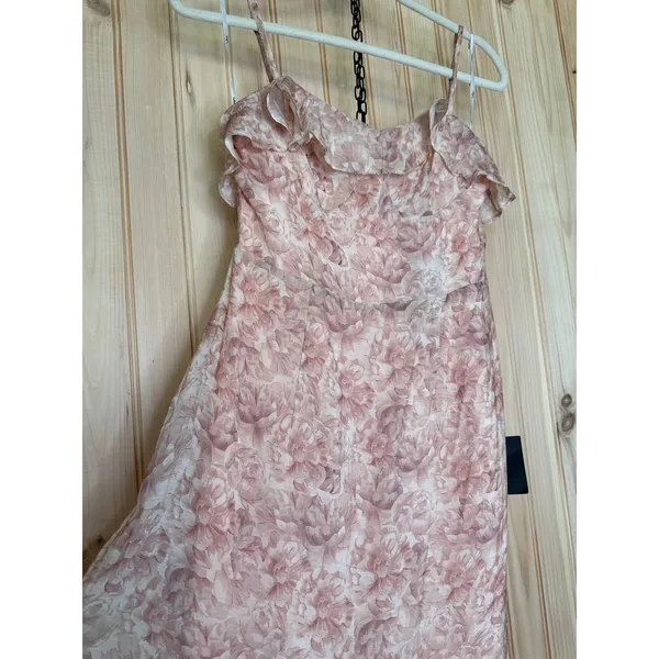 NWT Lulus Cherished Sweetheart Dusty Pink Floral Bustier Midi Dress Resort Sz M - Image 4