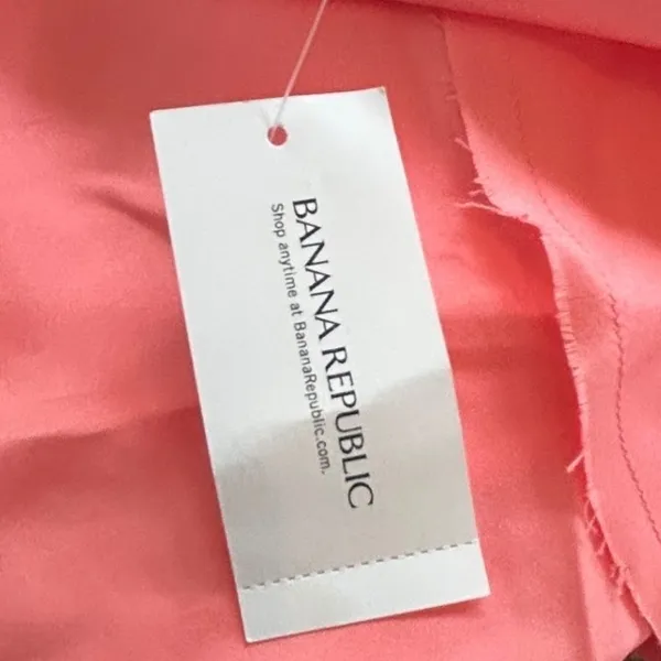 Banana Republic Silk Ruffle Cami Tank Top Coral Pink XS‎ Adjustable Y2K Casual - Image 6