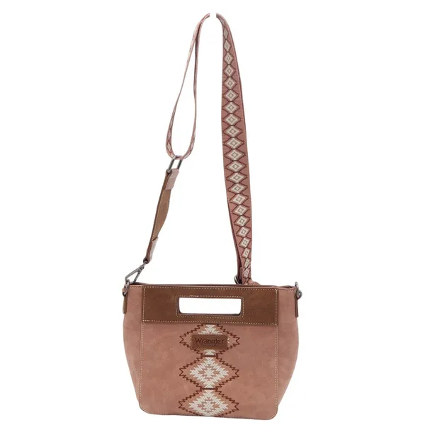 Wrangler Dusty Rose Western Aztec Crossbody Bag - Image 2