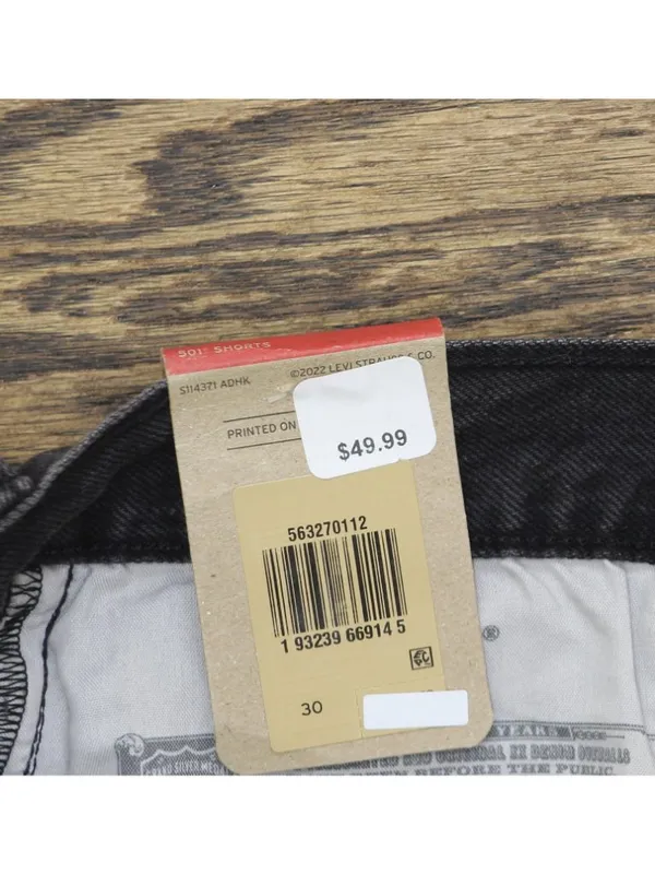 NWT Levi's 501 Original Distressed Button Fly Jean Shorts Jorts Lunar Black 30 - Image 7