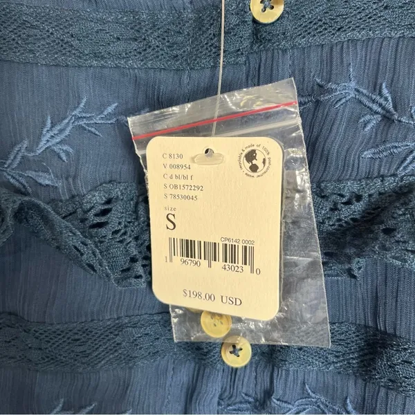 NWT Free People Amelia Lace Maxi Dress Teal Blue Small - Image 6