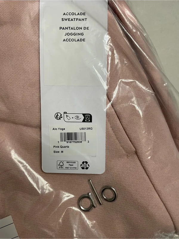Alo Yoga NWT Accolade Sweatpants Joggers Pink Quartz Size M - Image 8