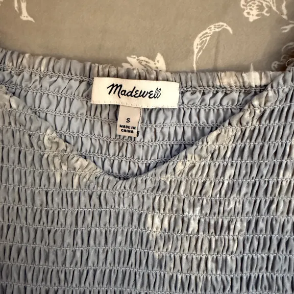 Madewell Gray blue floral dress - Image 4