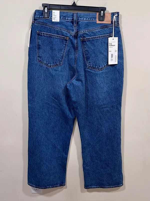 NWT Denim Forum The Farrah Hi-Rise Wide Jean size 32 short - Image 9