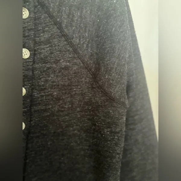 Abercrombie & Fitch Turtleneck Top Back Button Detail Small Dark Gray Vintage - Image 14