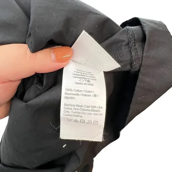 J. Crew Cottage Dress in Black‎ Square Neck Puff Sleeve Button Front Size XL - Image 13
