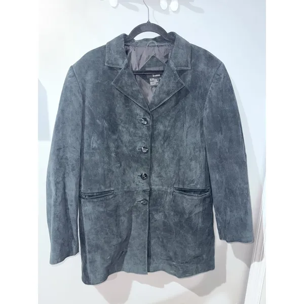 Dennis Basso Genuine‎ Leather Suede Black Blazer Jacket Women's XL - Image 2